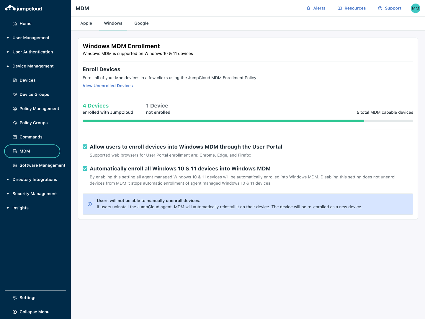 Unified Endpoint Management (UEM) Screenshot
