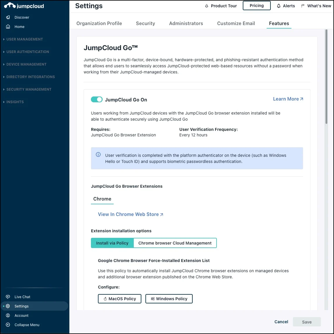 JumpCloud Go Screenshot