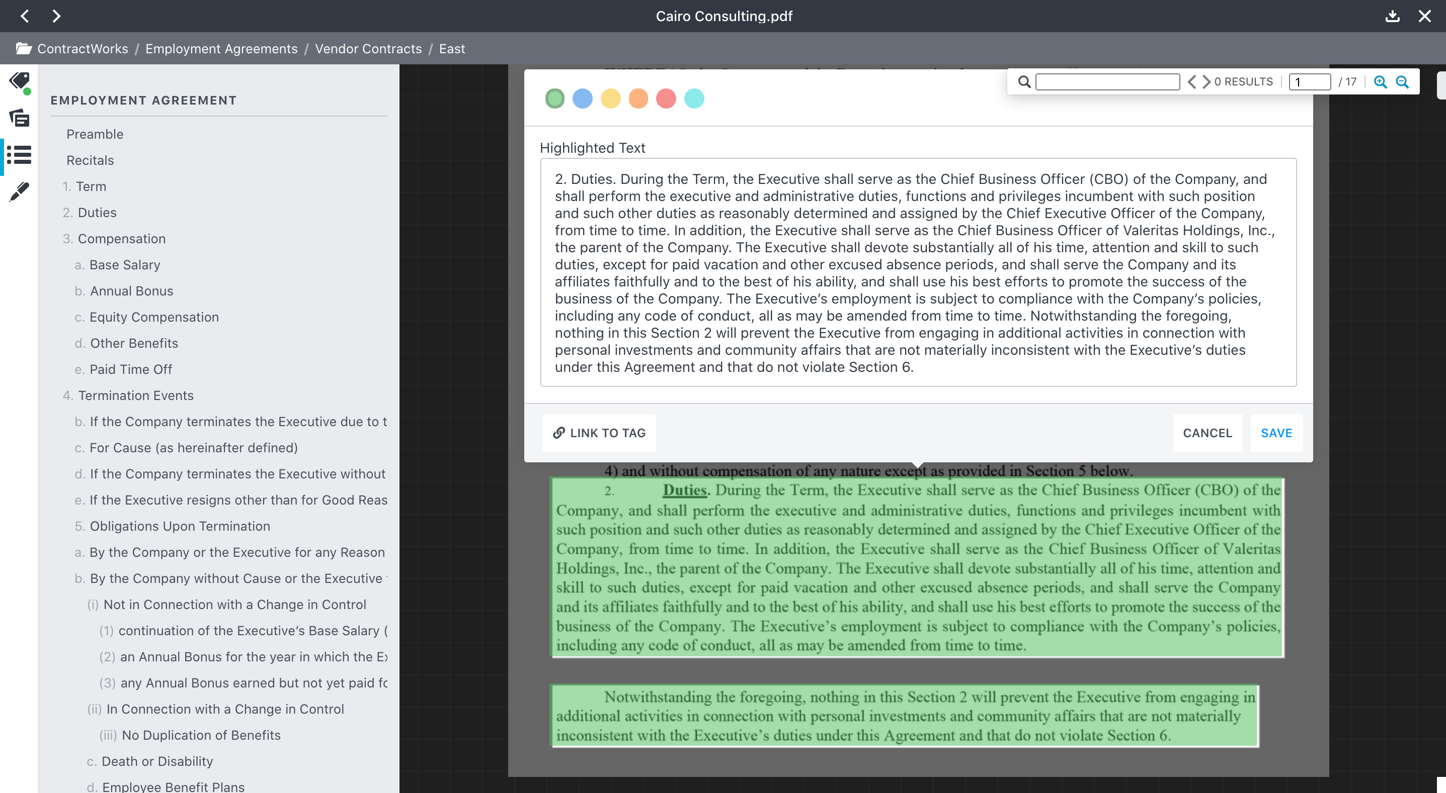Smart Contract Outline Screenshot