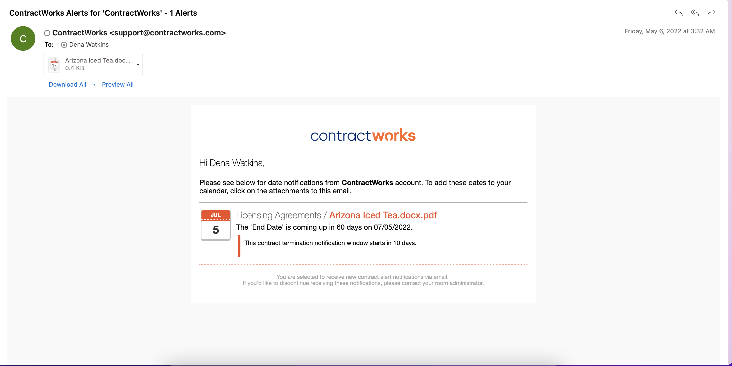 Milestone Alerts Screenshot
