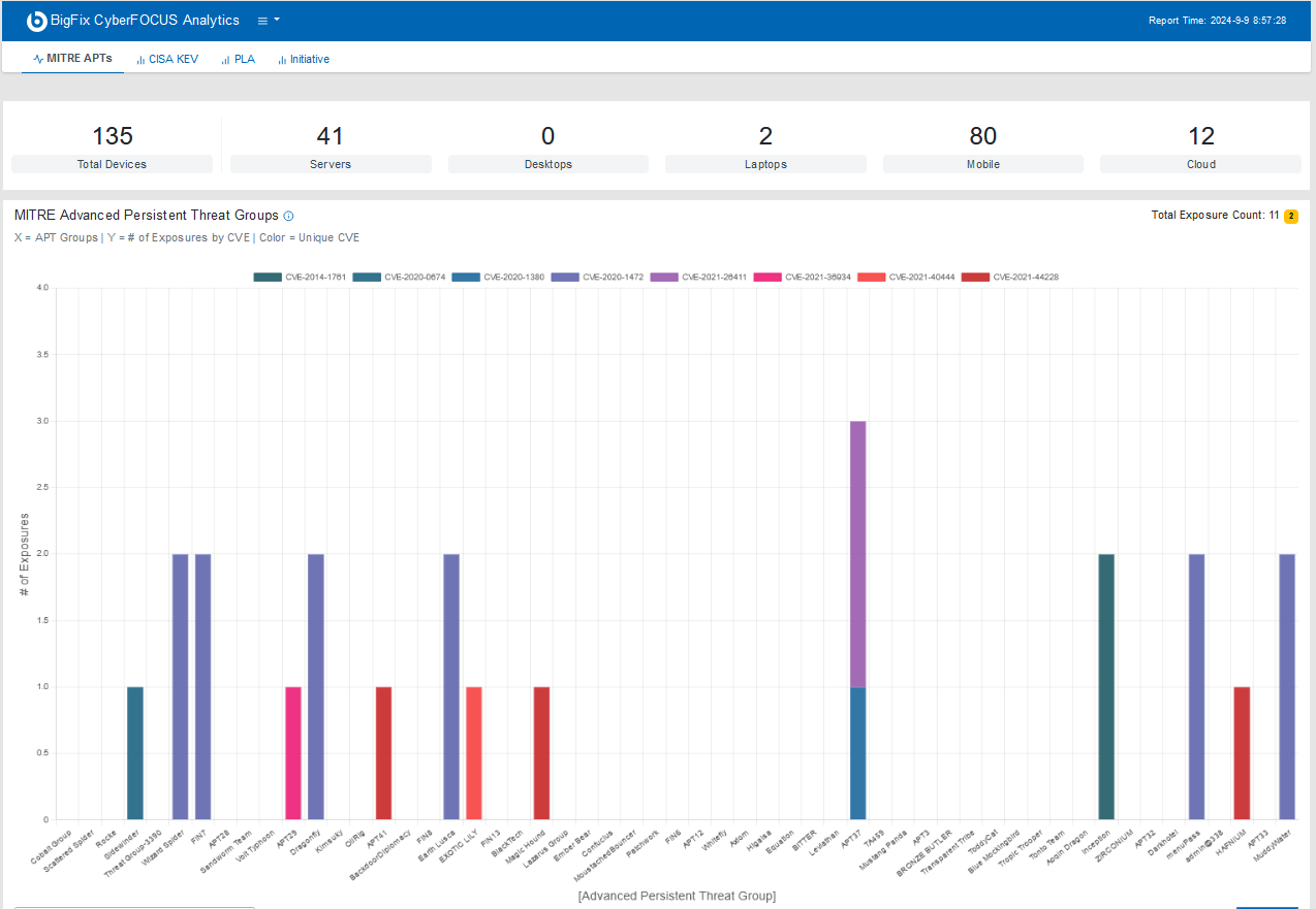 BigFix CyberFocus Analytics Screenshot