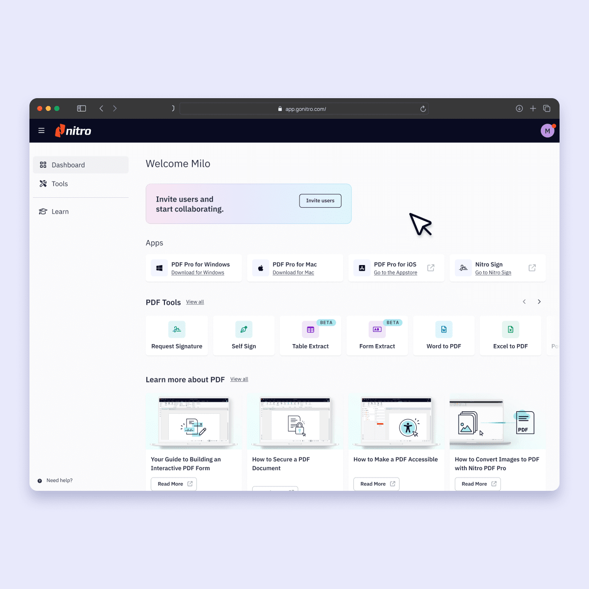Nitro Workspace Screenshot