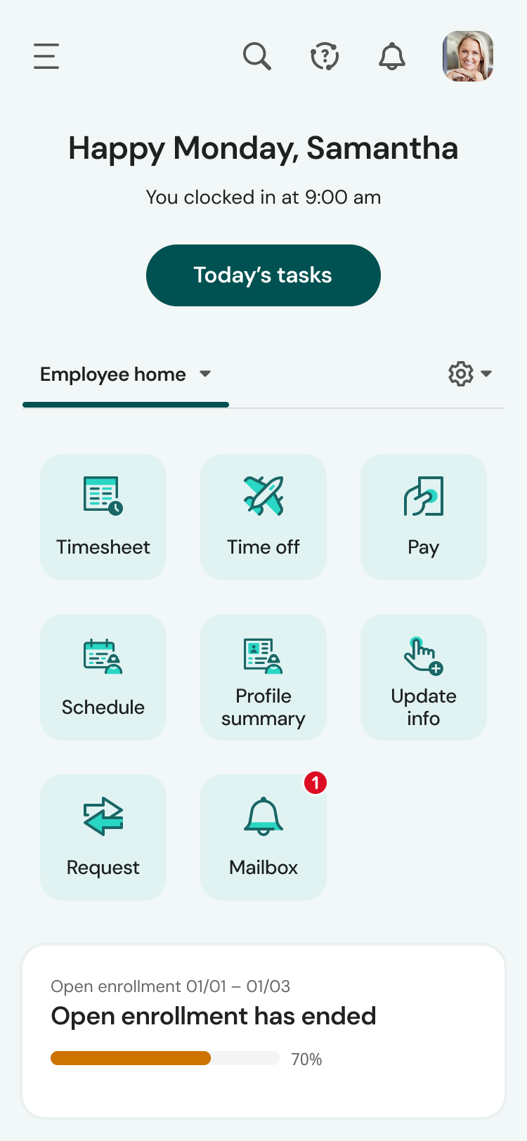 Employee Home Mobile Screenshot