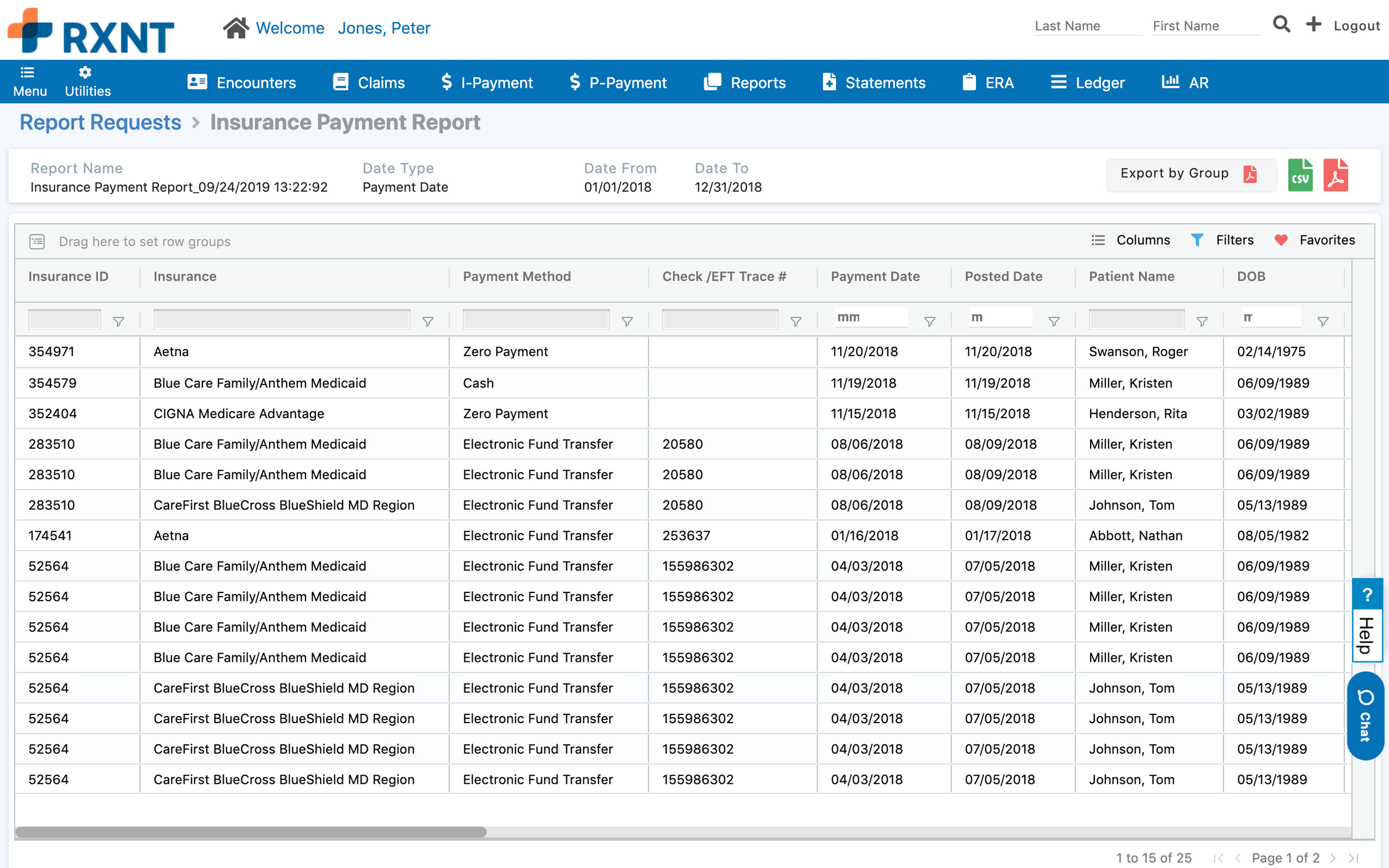 RXNT | PM Billing - Reporting Screenshot
