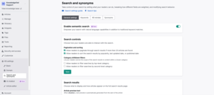 screenshot of search settings Screenshot