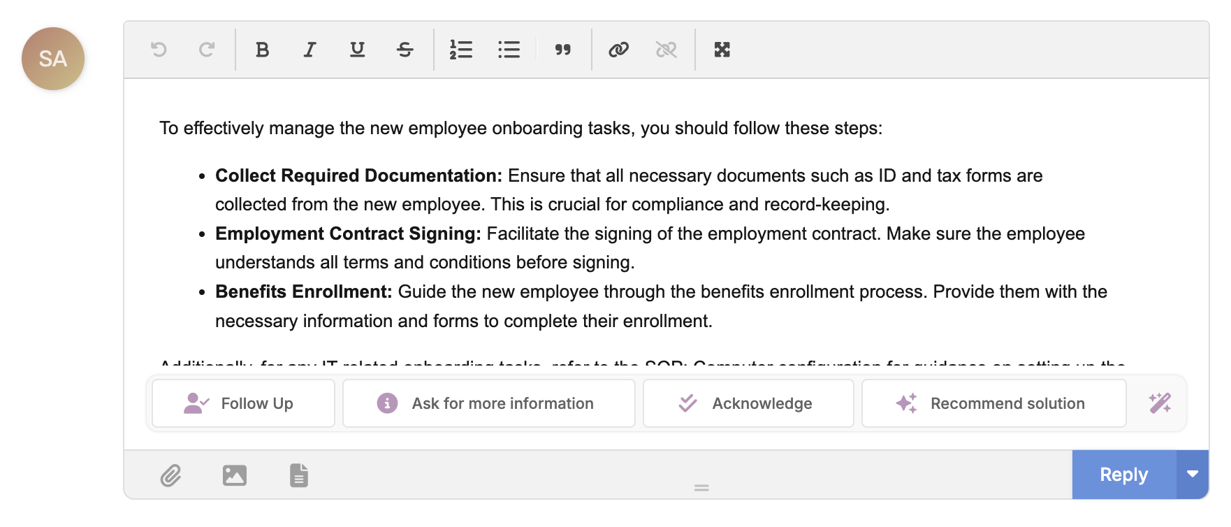 Improve Responses AI capabilities Screenshot