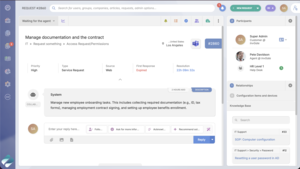 Service Management Request Screenshot