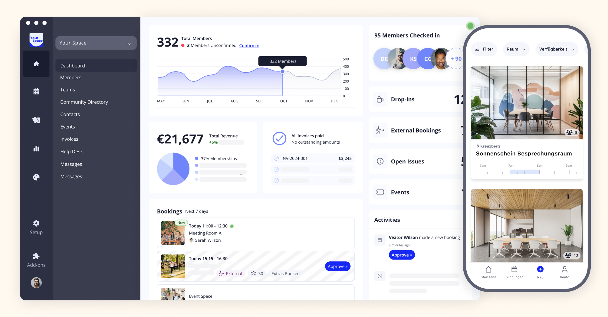 Dashboard and Mobile app Screenshot