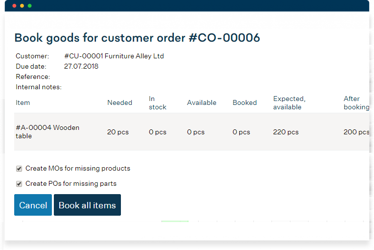 Book-goods-fod-customer-order Screenshot