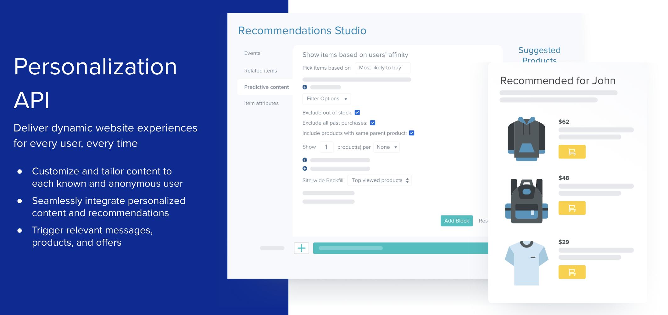 Blueshift Personalization API Screenshot