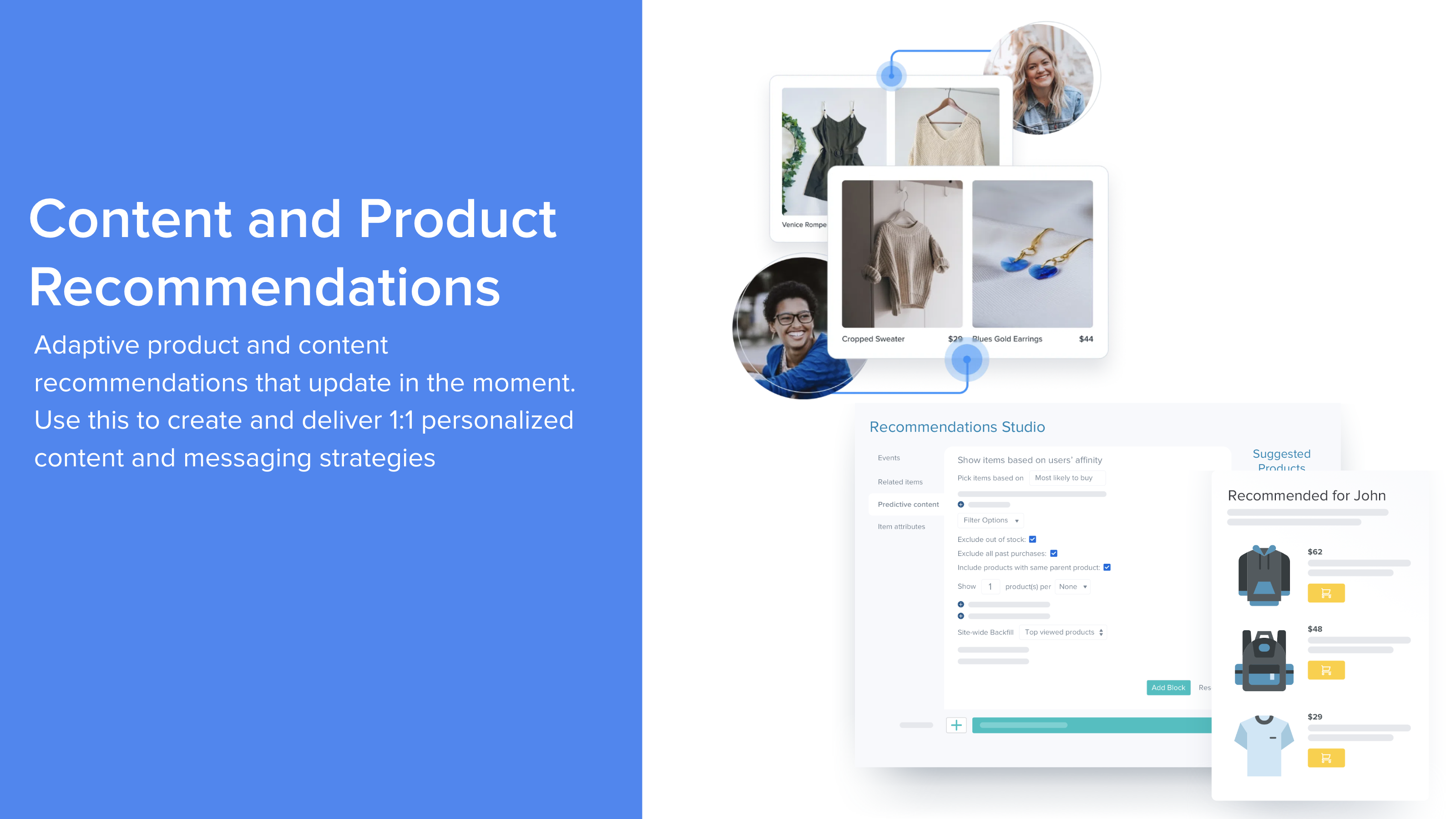 Blueshift's Content and Product Recommendations Screenshot