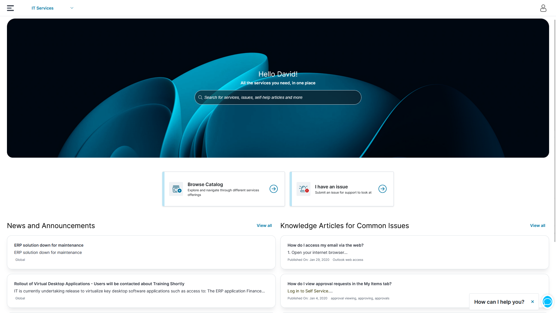 2025 Self Service Screenshot