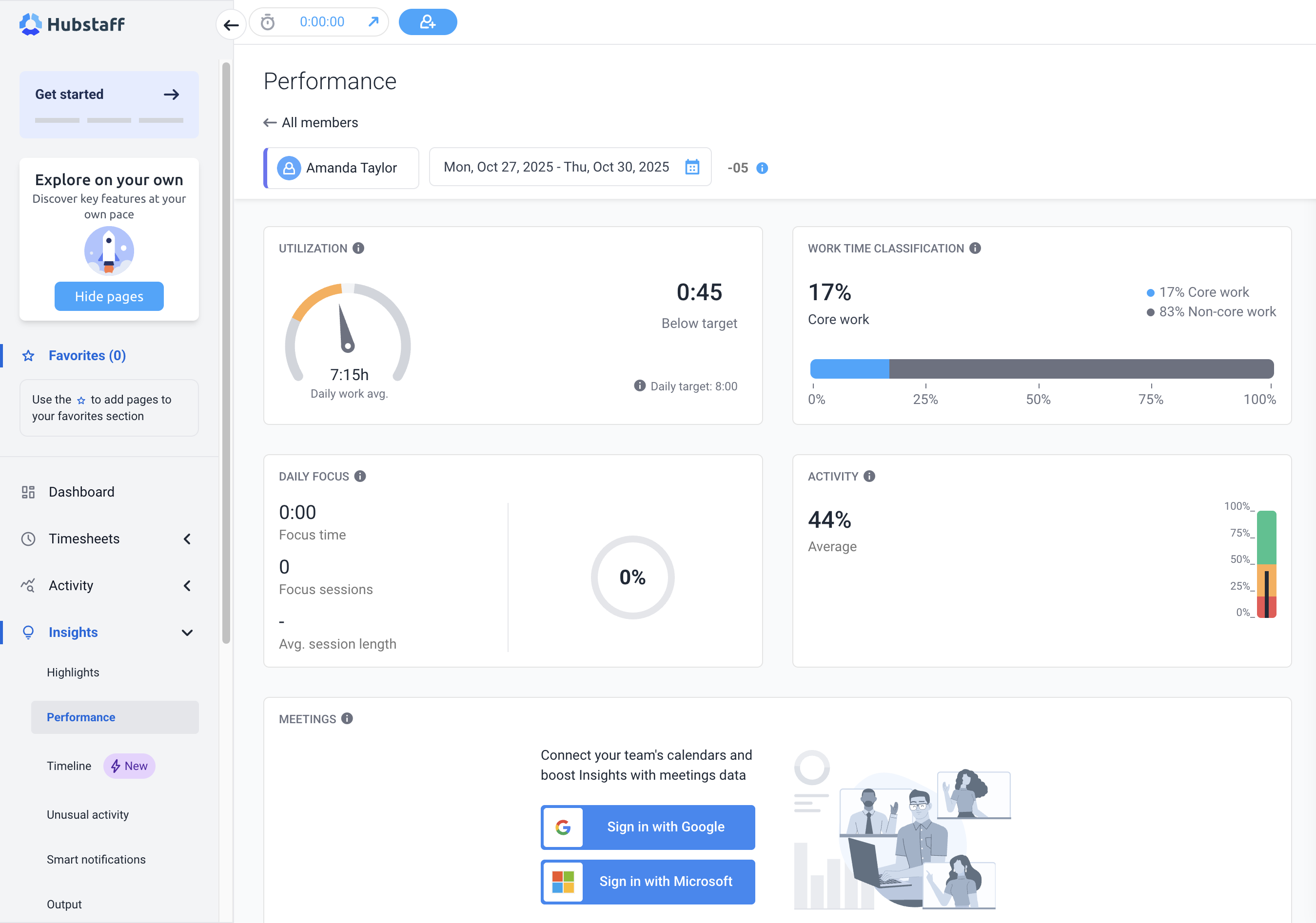 Hubstaff-time-tracking-insights Screenshot