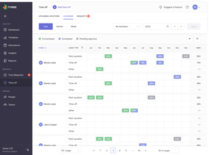PTO Calendar Screenshot