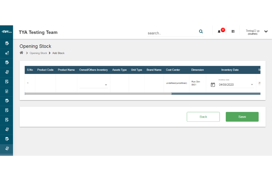 TYASuite-Cloud-ERP-Software-opening-stock Screenshot