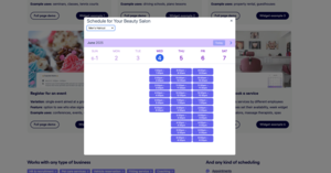 10. SuperSaaS integrate week schedule into your website as a widget Screenshot