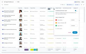 Project Portfolio List - ITONICS Innovation OS Screenshot