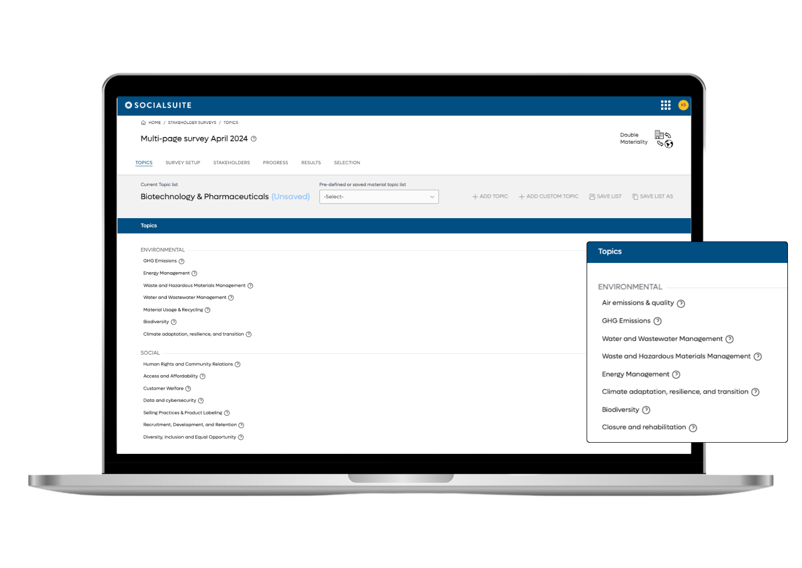 capterra topic selection Screenshot